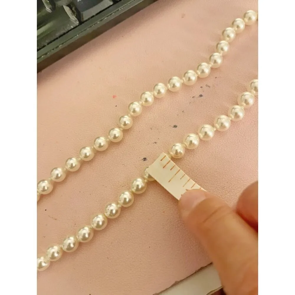 Beaded Long Graduated Faux Pearl Wedding Bridal Necklace